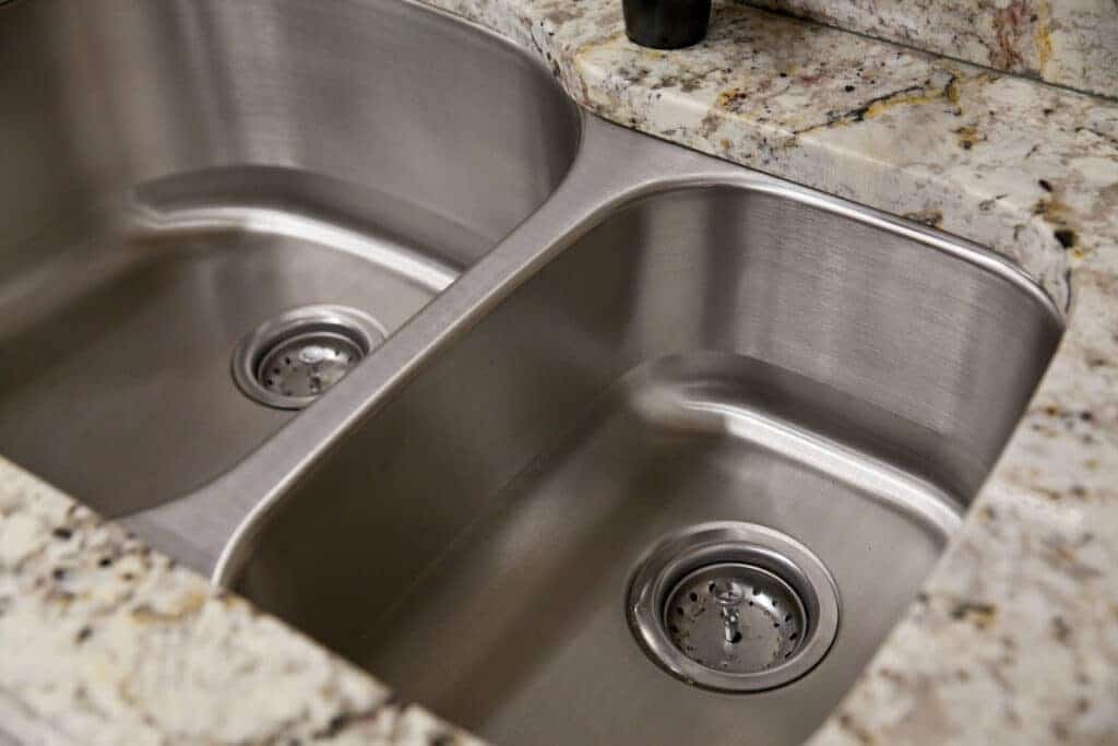 Unpopular double bowl sink. Out of style