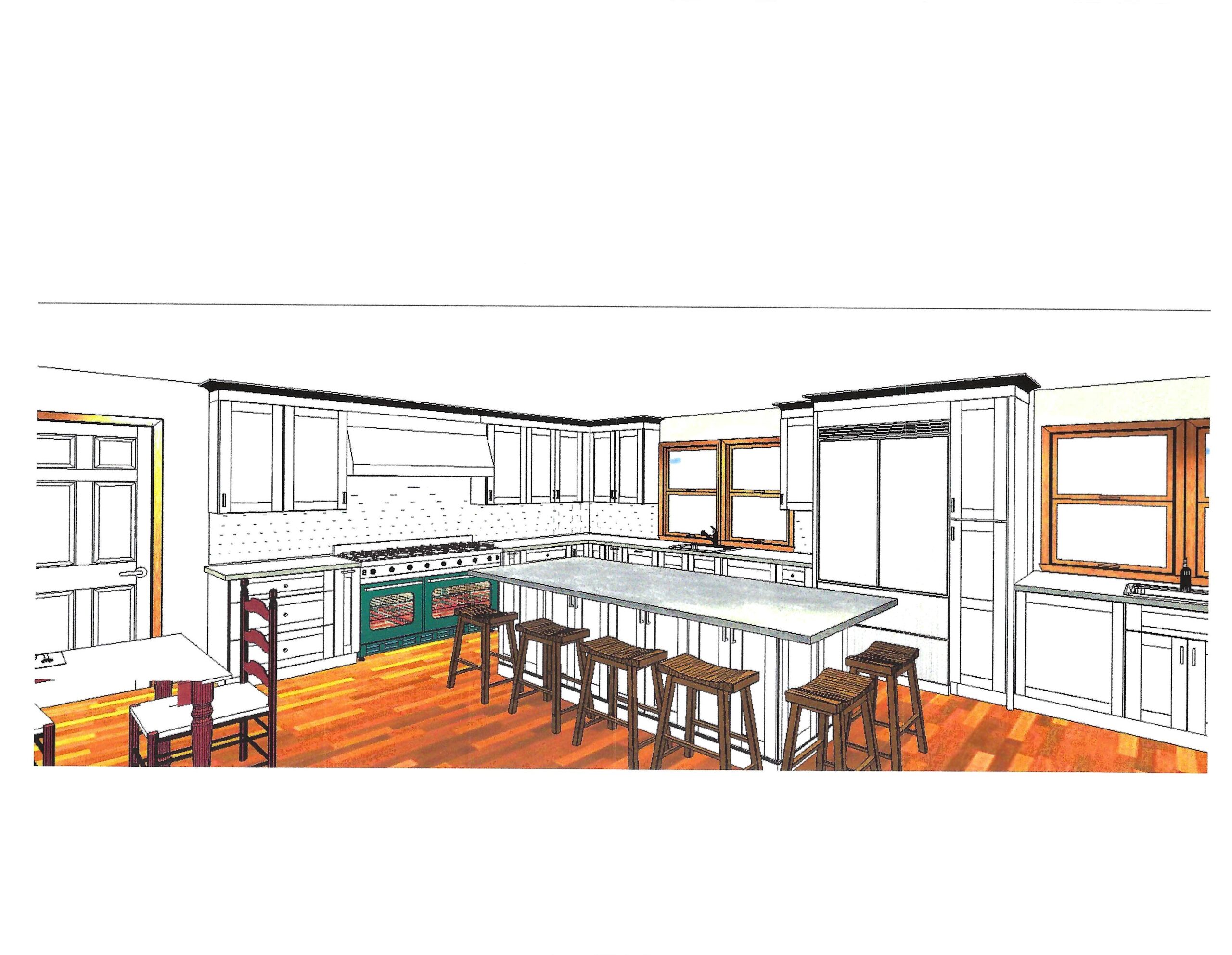 Kitchen design drawing by Chris Rossetti of Main Line Kitchen Design