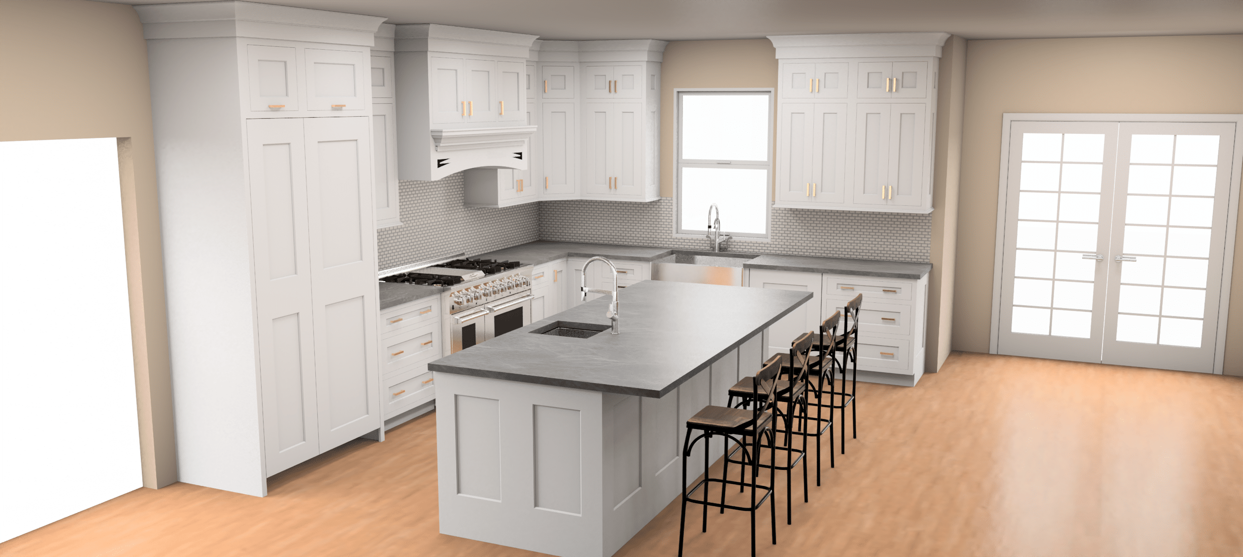 Kitchen design rendering by Chris Rossetti of Main Line Kitchen Design