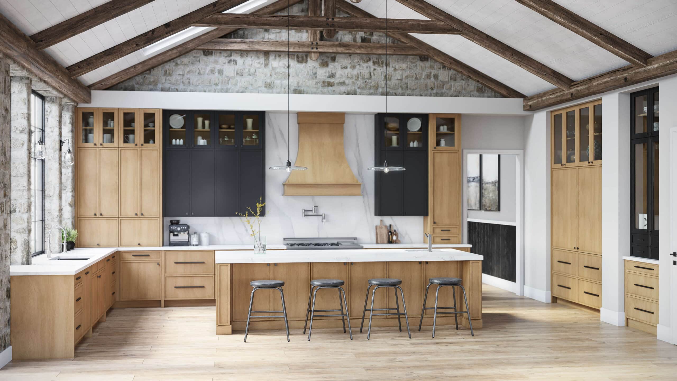 Fabuwood Luna Timber and Indigo kitchen