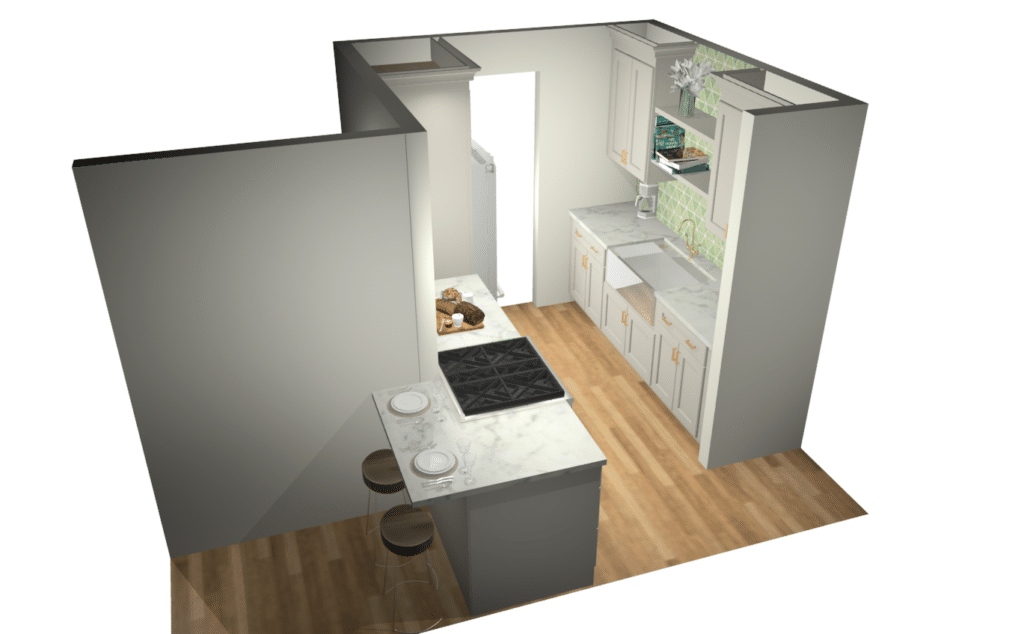 Possible design for kitchen with existing mistakes