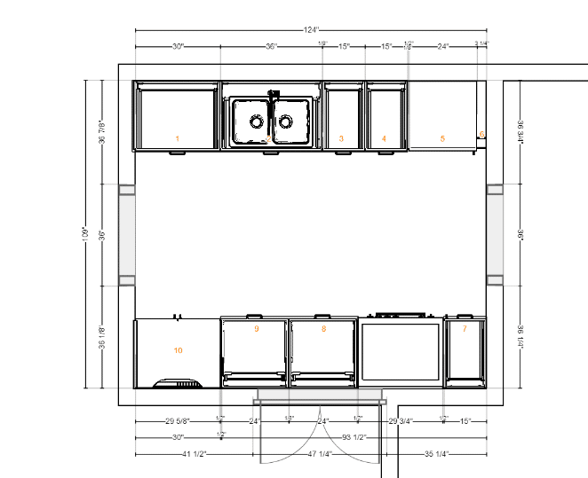 Kitchen with existing mistakes