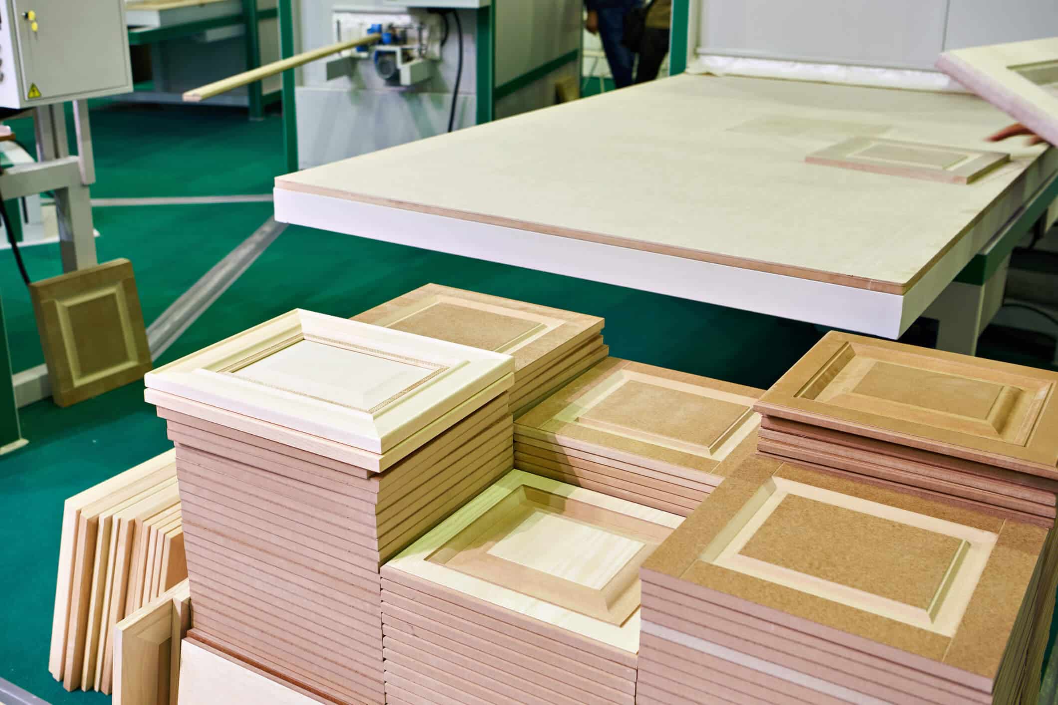 MDF doors being manufactured